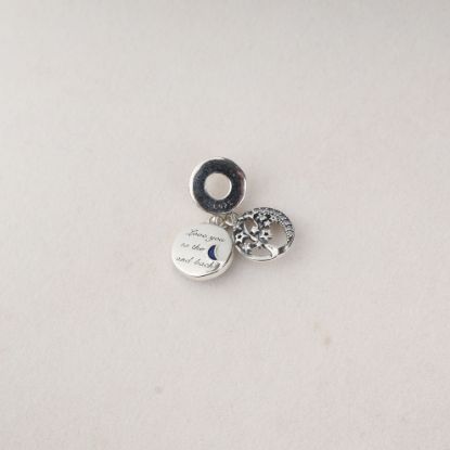 صورة charm فضة 925 على شكل شجرة وقمر