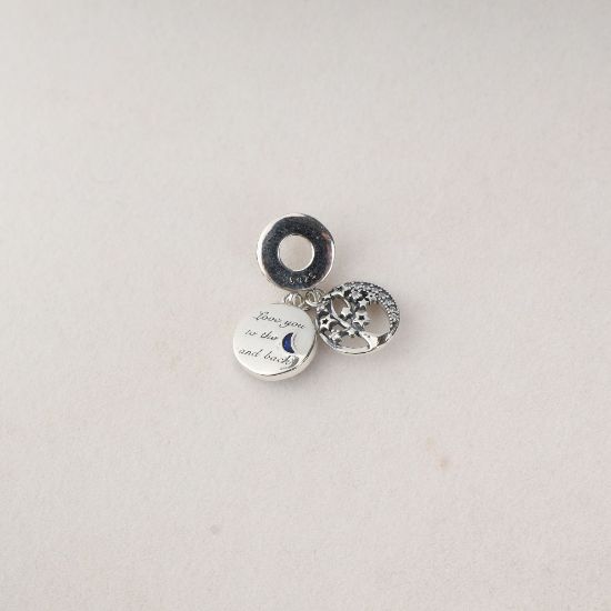 صورة charm فضة 925 على شكل شجرة وقمر