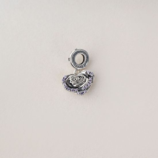 صورة charm فضة 925 على شكل وردة