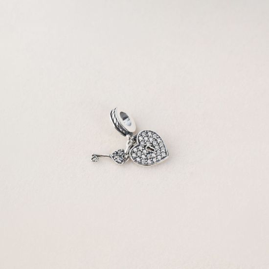 صورة charm فضة 925 على شكل قلب